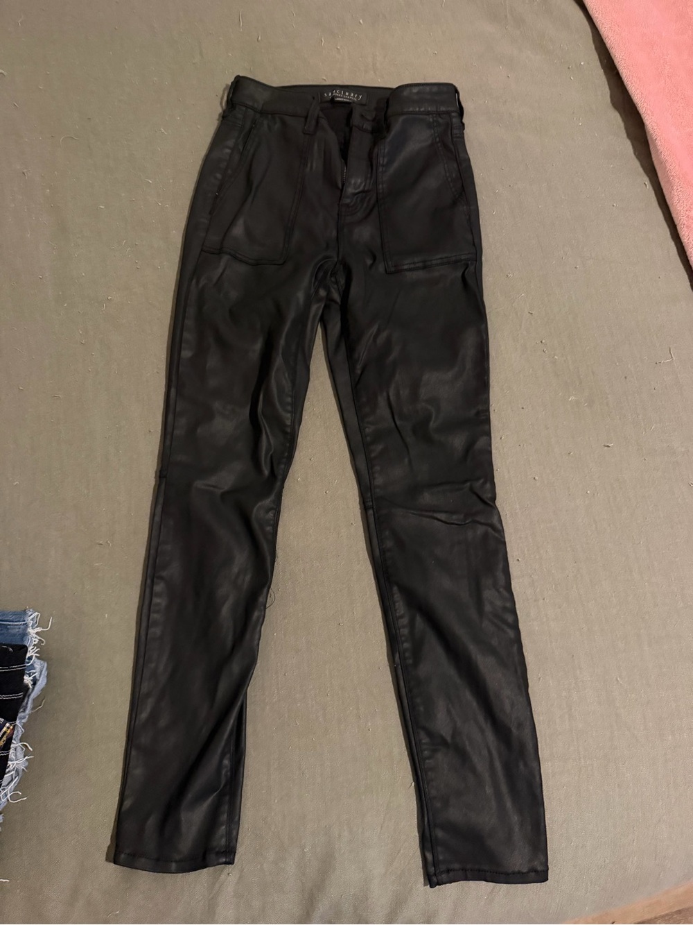 Sanctuary Black Skinny Faux Leather Jeans